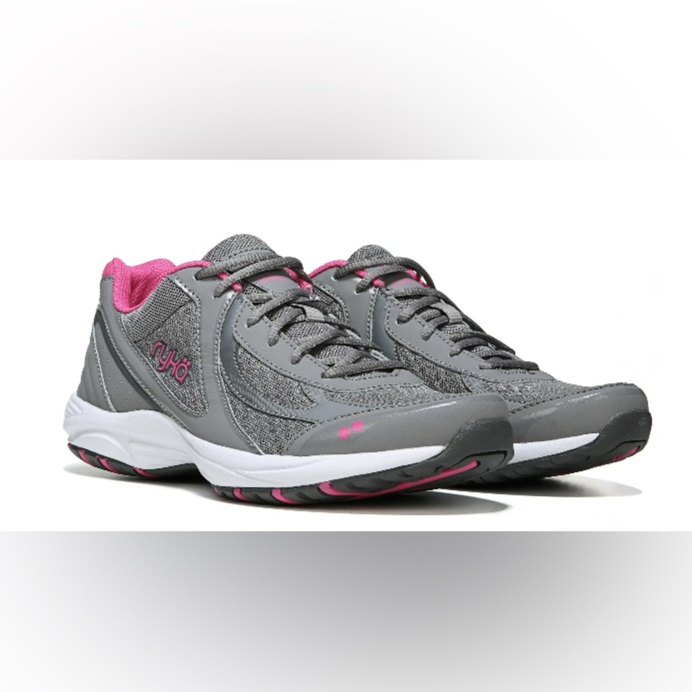 Ryka Women's Dash 3 Walking Shoes, Size 9 Medium, Gray and Pink